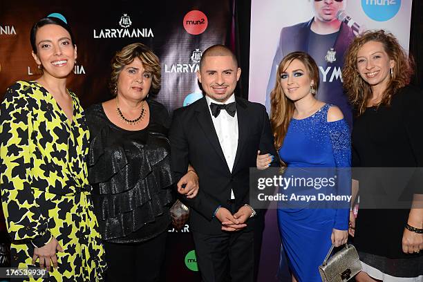 Gloria Medel, Manuela Ceniceros, Larry Hernandez, Kenia Ontiveros and Diana Mogollon attend "Larrymania" Season 2 Premiere Launch Party at SupperClub...