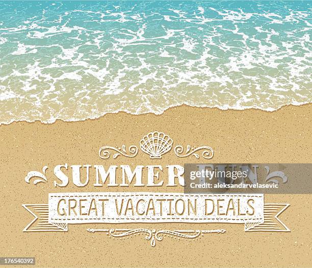 stockillustraties, clipart, cartoons en iconen met beach background - waterlijn