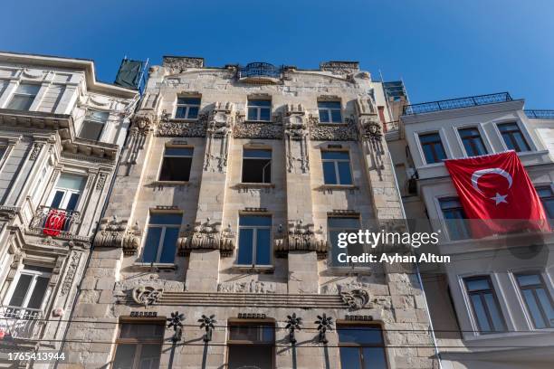 famous istiklal street in beyoglu district of istanbul, turkey - istanbul province stock pictures, royalty-free photos & images