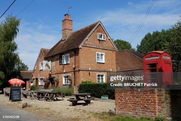 View of the Bull Inn Pub in Stanford Dingley near Bucklebury on July 27, 2013 in England. Bucklebury is the home of the Middleton family and where...