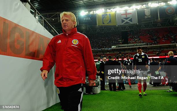 Scotland manager Gordon Strachan walks down the tunnel after the International Friendly match between England and Scotland at Wembley Stadium on...