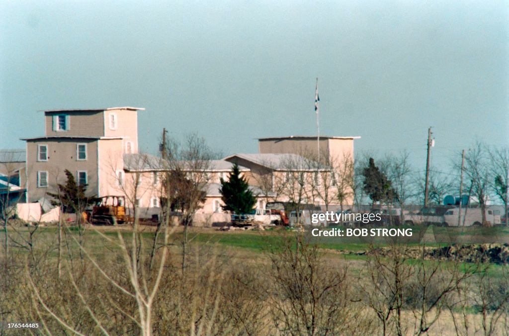 Waco Siege Various vehicles sit in front of the Branch Davidian religious... News ...