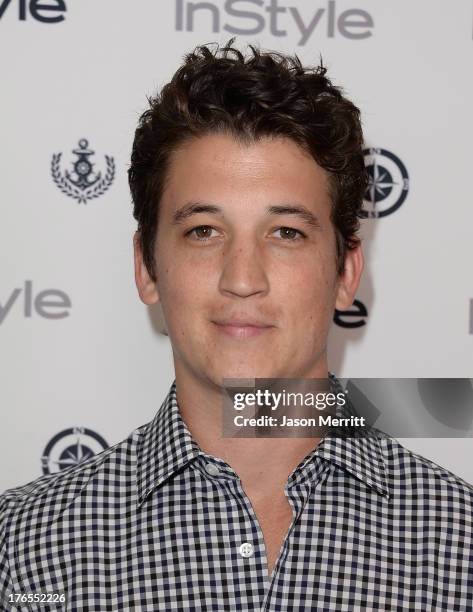 Actor Miles Teller attends the InStyle Summer Soiree held Poolside at the Mondrian hotel on August 14, 2013 in West Hollywood, California.