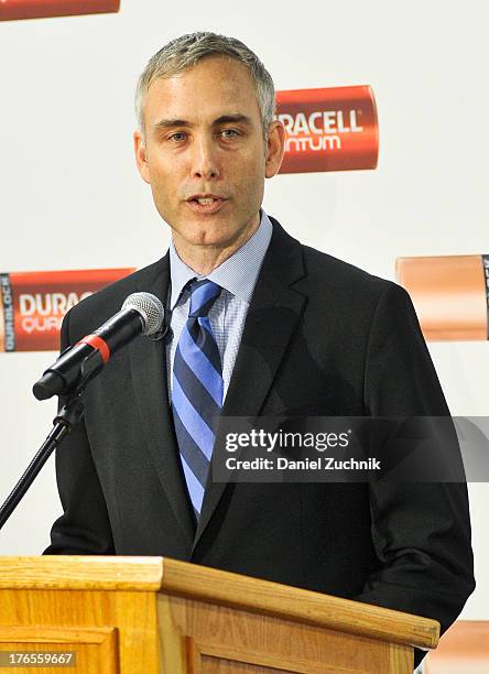 Marketing Director of Duracell Jeff Jarrett attends the "Quantum Heroes" premiere at Engine 33, Ladder 9 on August 15, 2013 in New York City.