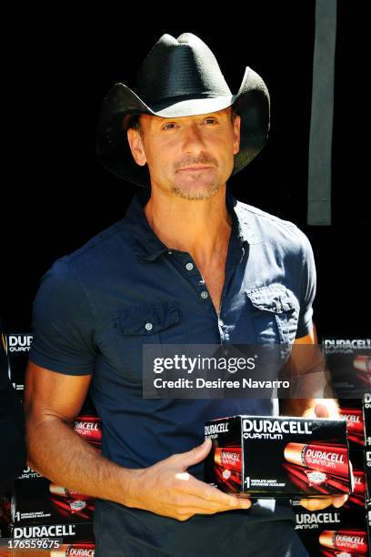 Singer Tim McGraw attends the "Quantum Heroes" premiere at Engine 33, Ladder 9 on August 15, 2013 in New York City.