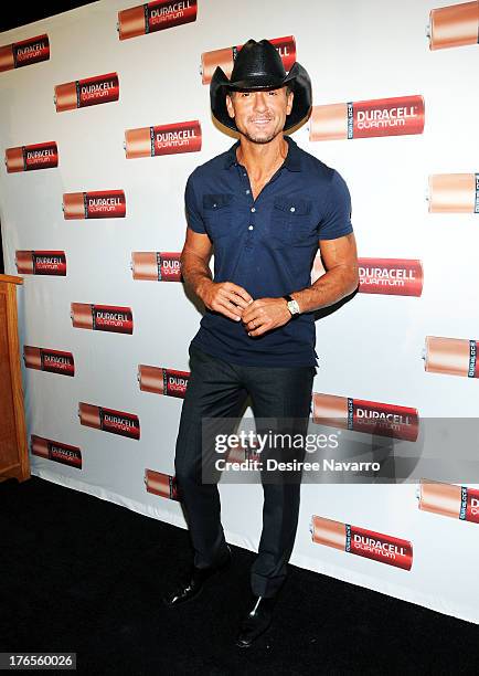 Singer Tim McGraw attends the "Quantum Heroes" premiere at Engine 33, Ladder 9 on August 15, 2013 in New York City.