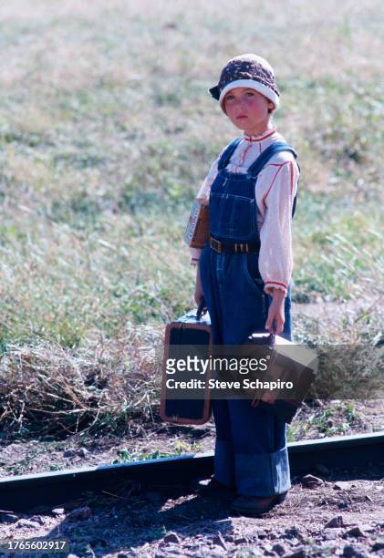 American actor Tatum O'Neal in a scene from the film 'Paper Moon' , Kansas, 1972.