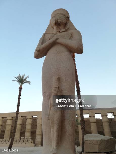 giant sculpture of pharaoh ramses. karnak templeluxor, egypt - hatshepsut stock pictures, royalty-free photos & images