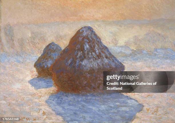 Snow Effect, by Claude Monet, 1891. Oil on canvas. .