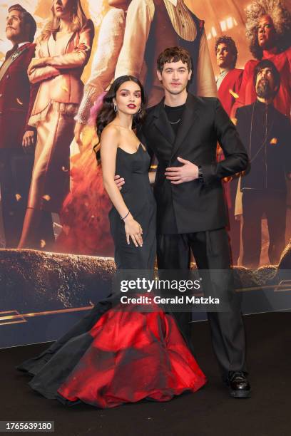 Rachel Zegler and Tom Blyth attend the Berlin premiere of "Die Tribute Von Panem - The Ballad Of Songbirds & Snakes" at Zoopalast on November 5, 2023...