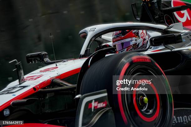 Driver Kevin Magnussen of Haas, in action during the Grand Prix Sao Paulo of Formula 1 2023 at Interlagos autodrome in Sao Paulo, Brazil, on November...