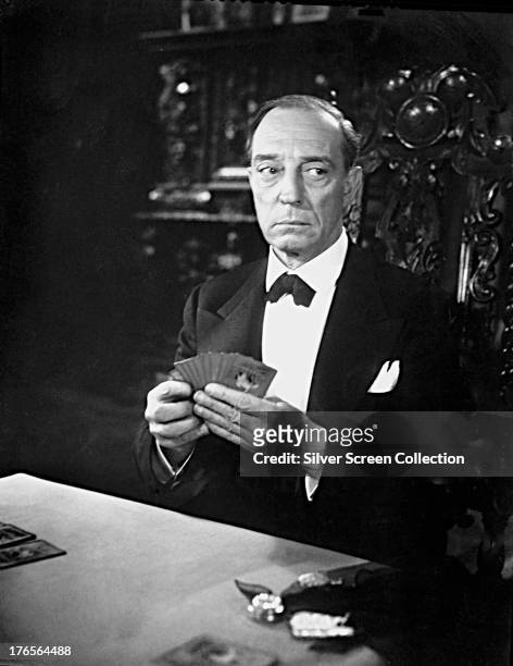 American comic actor and filmmaker Buster Keaton as himself in 'Sunset Boulevard', directed by Billy Wilder, 1950.