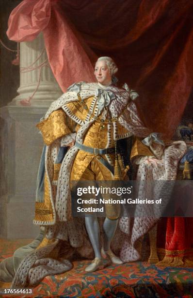 George III, 1738 Reigned 1760 - 1820, by Studio of Allan Ramsay, 1763. Oil on canvas. .