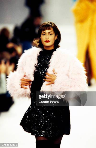 Model Yasmeen Ghauri; The filming of this fashion show is part of the Unzipped documentary.