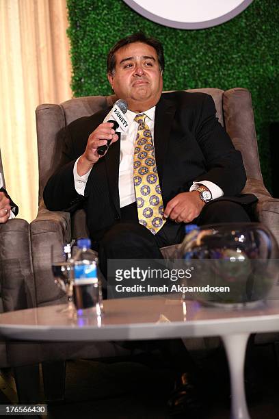 Affiliate Sales and Marketing Pac-12 Network Art Marquez speaks onstage during 'The Power of the Regional Channel - Industry is Cheering, Are...