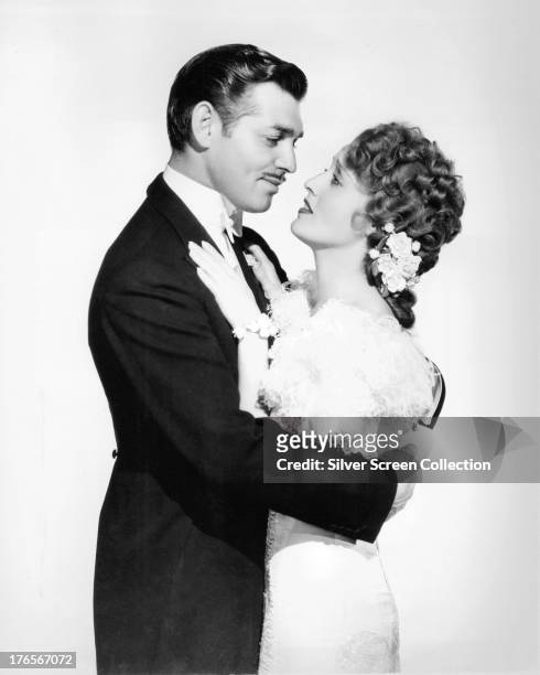 American actors Clark Gable and Jeanette MacDonald in a promotional portrait for 'San Francisco', directed by Woody Van Dyke, 1936.
