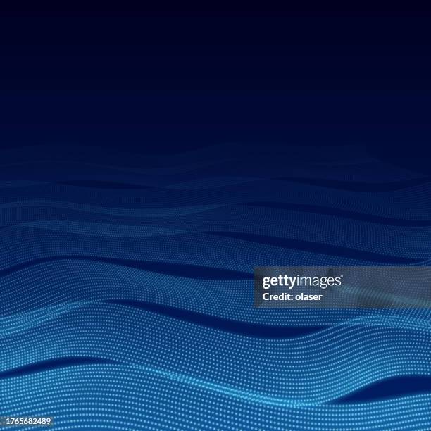 blue digital waves. - deep ocean current stock illustrations