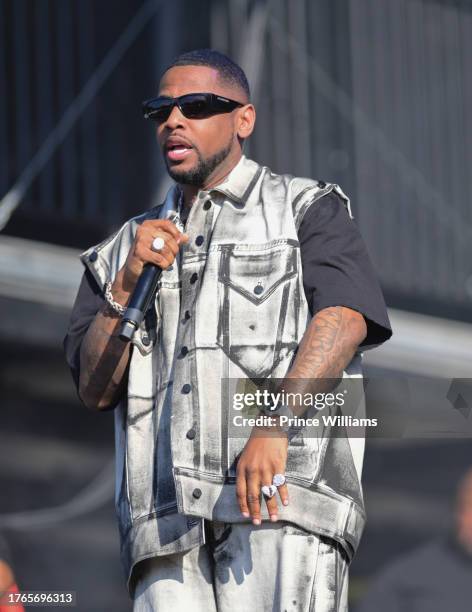 Rapper Fabolous performs onstage during 2023 One Music Festival at Piedmont Park on October 28, 2023 in Atlanta, Georgia.