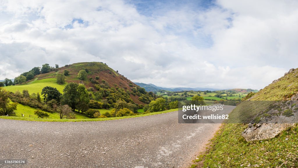 Castell Dinas Bran on top of a hillside