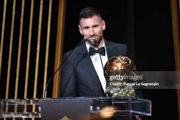 Lionel Messi attends the 67th Ballon D'Or Ceremony at Theatre Du Chatelet on October 30, 2023 in Paris, France.