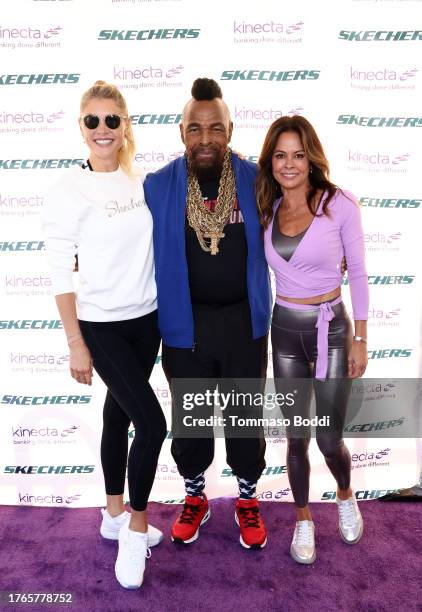 Amanda Kloots, Mr. T and Brooke Burke attend the 15th annual Skechers Pier to Pier Friendship Walk at Manhattan Beach Pier on October 29, 2023 in...