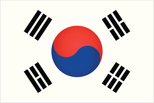 south korea flag - south korean flag stock illustrations