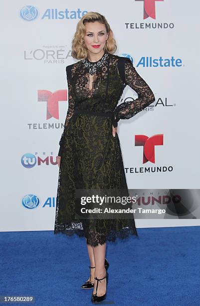 Aracely Arambula attends Telemundo's Premios Tu Mundo Awards at American Airlines Arena on August 15, 2013 in Miami, Florida.