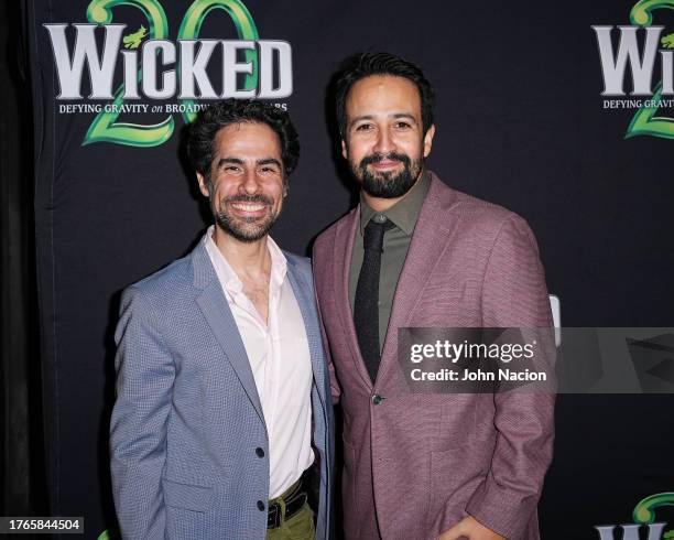 Alex Lacamoire and Lin-Manuel Miranda attend the "Wicked" celebration of 20 Years on broadway on October 30, 2023 in New York City.