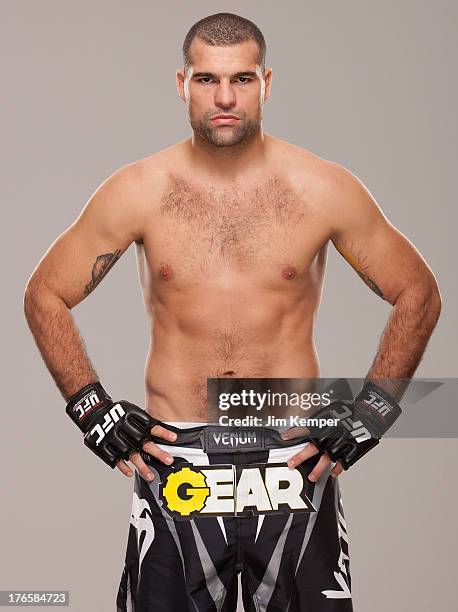 Mauricio "Shogun" Rua poses for a portrait during a UFC photo session at the Westin Boston Waterfront Hotel on August 14, 2013 in Boston,...