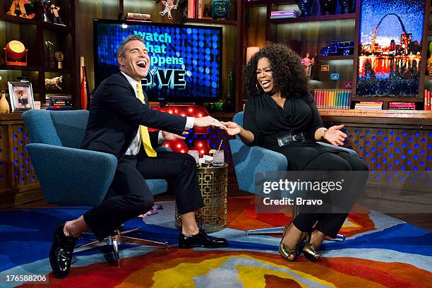 Episode 10040 -- Pictured: Andy Cohen, Oprah Winfrey --