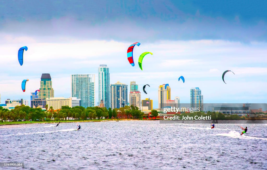 Florida, Saint Petersburg, Tampa Bay, Kiteboarding