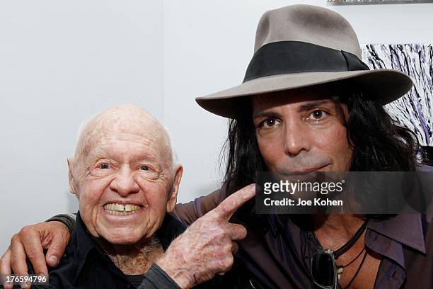 Actors Mickey Rooney and Richard Grieco attend Richard Grieco Hosts Opening Night Gala For His One-Man Art Exhibit "Sanctum Of A Dreamer!" at...