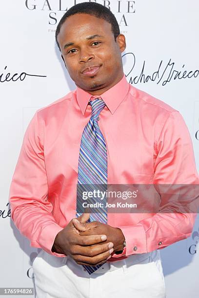 Actor Walter Lee Jones attends Richard Grieco's opening night gala for his one-man art exhibit "Sanctum Of A Dreamer!" at Gallerie Sparta on August...