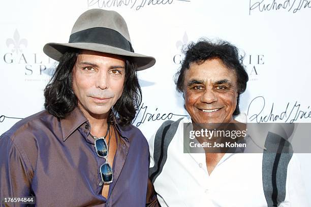 Actor/artist Richard Grieco and singer Johnny Mathis attend the Opening Night Gala For Richard Grieco's One-Man Art Exhibit "Sanctum Of A Dreamer!"...