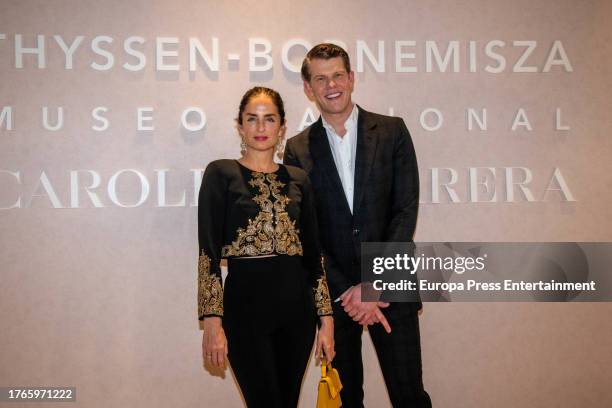 Carolina Adriana Herrera and Wes Gordon during the opening of the exhibition 'Maestras antiguas y modernas' sponsored by Carolina Herrera at the...