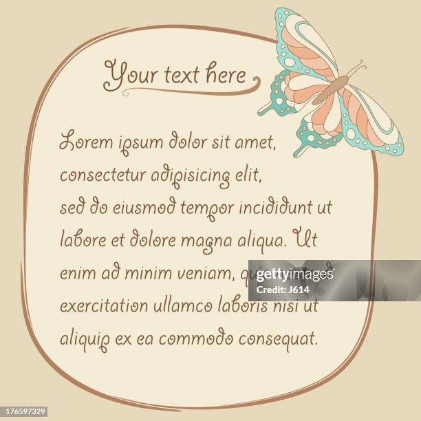 butterfly frame - spread wings stock illustrations