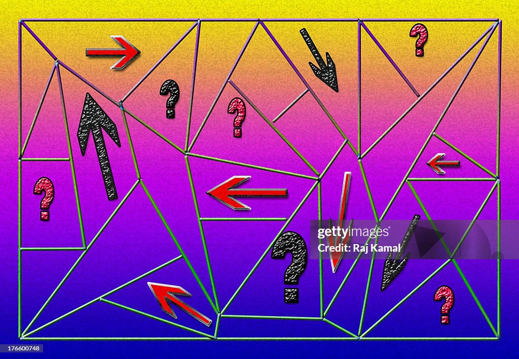 Question Marks Arrows Which Directionabstract Des High-Res Vector ...