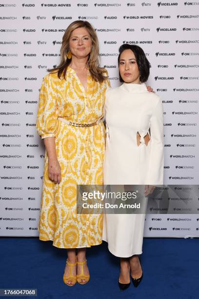 Julia Zemiro and Melissa Leong attend the SBS 2024 Upfront at Sydney Town Hall on October 31, 2023 in Sydney, Australia.