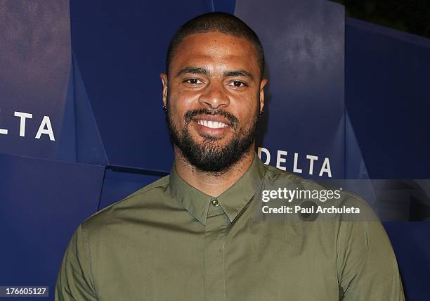 Player Tyson Chandler attends the Delta Air Lines summer celebration In Beverly Hills on August 15, 2013 in Beverly Hills, California.