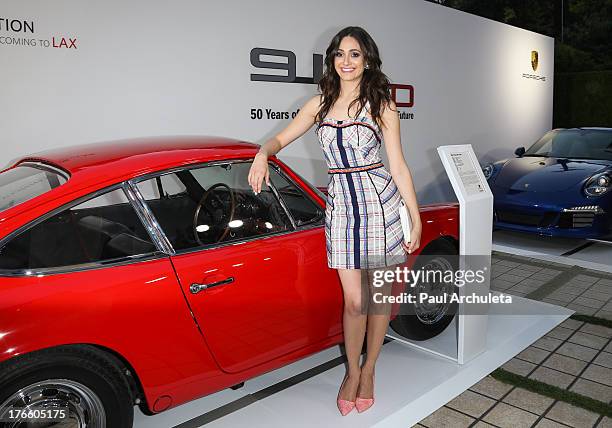 Actress Emmy Rossum attends the Delta Air Lines summer celebration In Beverly Hills on August 15, 2013 in Beverly Hills, California.