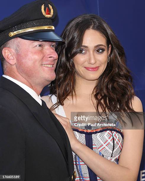 Actress Emmy Rossum attends the Delta Air Lines summer celebration In Beverly Hills on August 15, 2013 in Beverly Hills, California.