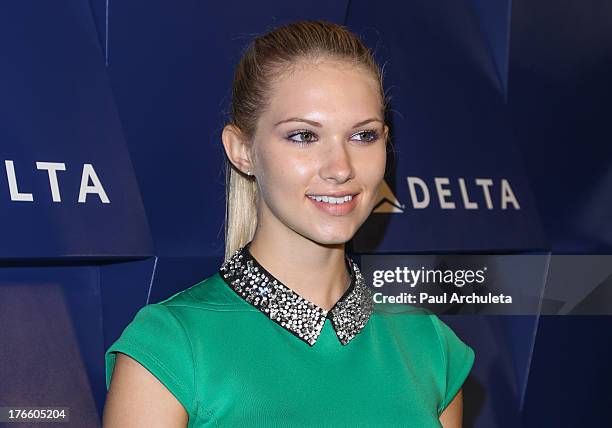 Actress Claudia Lee attends the Delta Air Lines summer celebration In Beverly Hills on August 15, 2013 in Beverly Hills, California.