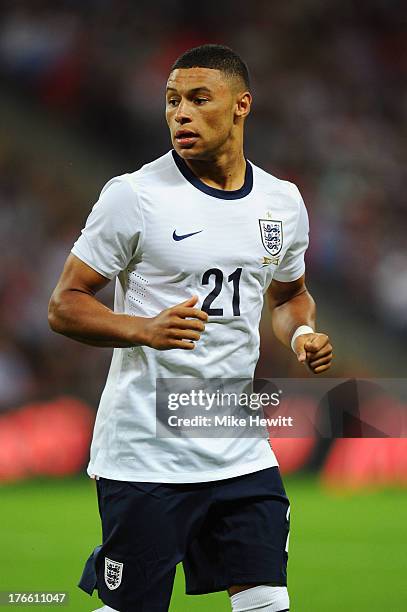 Alex Oxlade-Chamberlain of England in action during the International Friendly match between England and Scotland at Wembley Stadium on August 14,...