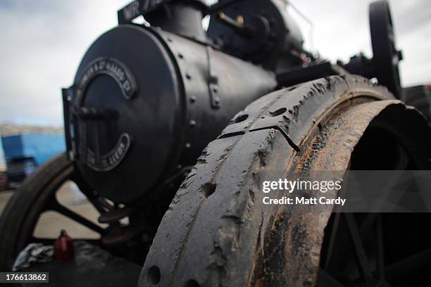 Fowler steam engine is shown at the Cornish Steam and Country Fair at the Stithians Showground on August 16, 2013 near Penryn, England. The annual...