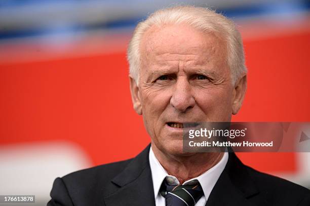 Ireland national team manager Giovanni Trapattoni looks on during the International Friendly match between Wales v Ireland at the Cardiff City...
