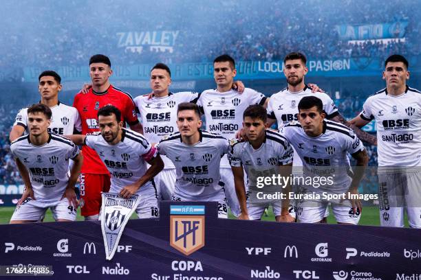 Central Cordoba squad poses for team photo with José Goméz, Goalkeeper Matías Mansilla, Brian Blasi, Juan Andres Meli, Gonzalo Goñi, Gustavo Canto,...