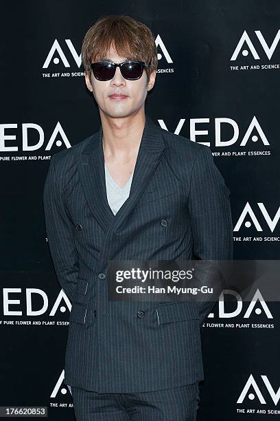 South Korean actor Go Joo-Won attends during the "AVEDA" Experience Centre opening event on August 14, 2013 in Seoul, South Korea.