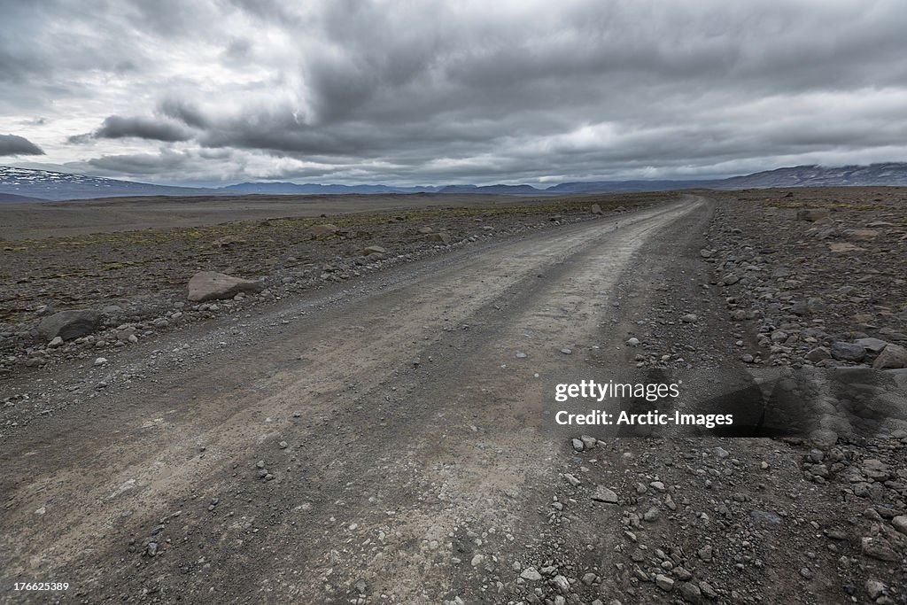 Empty road in a deserted area, Iceland