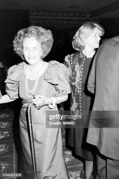 Mary Lasker and Carolyn Keris attend an event at the Beverly Wilshire Hotel in Beverly Hills, Califoria, on March 11, 1982.