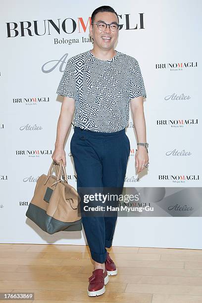 South Korean stylist Chae Han-Suk attends during the 'Bruno Magli' atelier store grand opening in Seoul on August 16, 2013 in Seoul, South Korea.